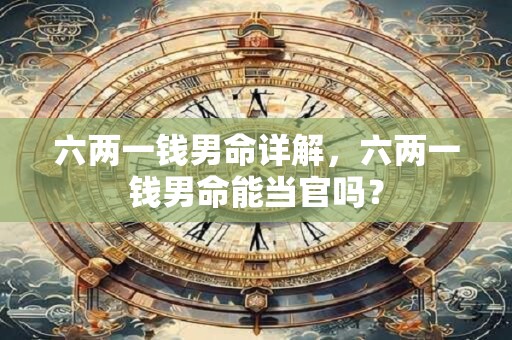 六两一钱男命详解，六两一钱男命能当官吗？