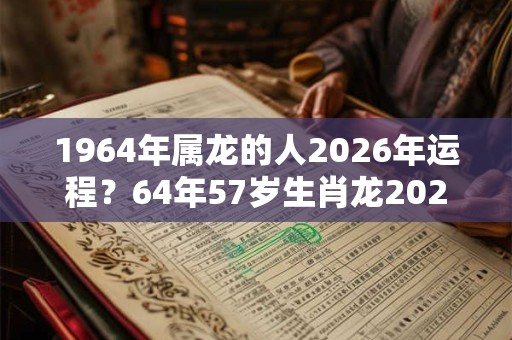 1964年属龙的人2026年运程？64年57岁生肖龙2026年运势