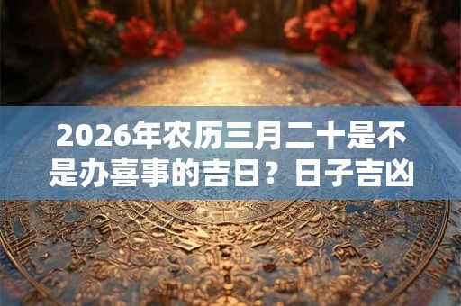2026年农历三月二十是不是办喜事的吉日？日子吉凶如何？
