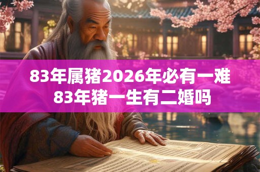 83年属猪2026年必有一难 83年猪一生有二婚吗