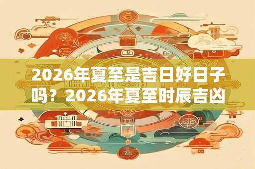 2026年夏至是吉日好日子吗？2026年夏至时辰吉凶如何？