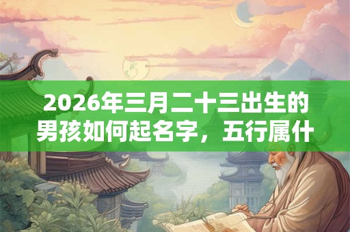 2026年三月二十三出生的男孩如何起名字，五行属什么