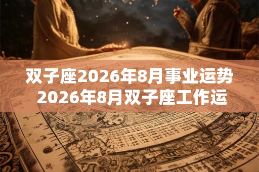 双子座2026年8月事业运势 2026年8月双子座工作运程详解