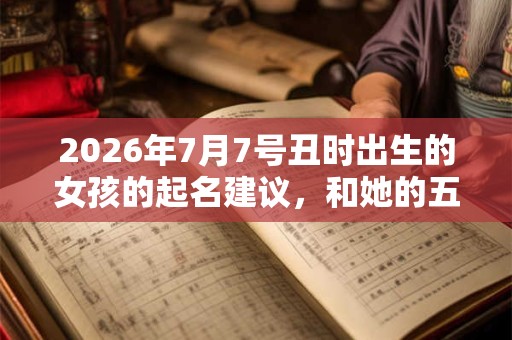 2026年7月7号丑时出生的女孩的起名建议，和她的五行八字