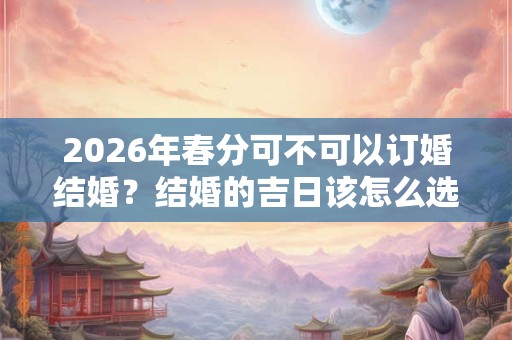 2026年春分可不可以订婚结婚？结婚的吉日该怎么选？