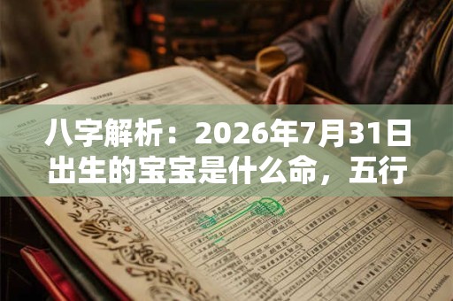 八字解析：2026年7月31日出生的宝宝是什么命，五行缺什么