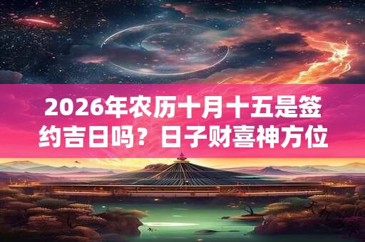2026年农历十月十五是签约吉日吗？日子财喜神方位？