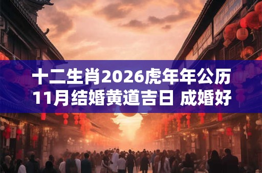 十二生肖2026虎年年公历11月结婚黄道吉日 成婚好日子查询