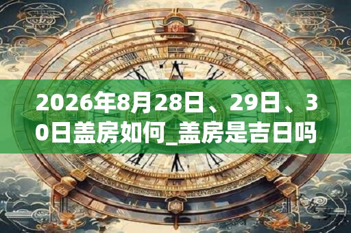 2026年8月28日、29日、30日盖房如何_盖房是吉日吗