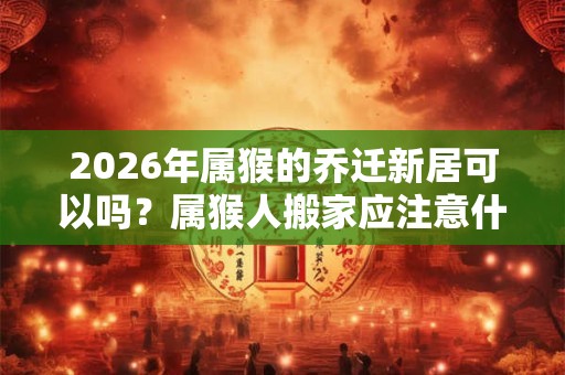 2026年属猴的乔迁新居可以吗？属猴人搬家应注意什么？
