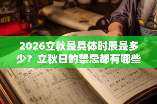 2026立秋是具体时辰是多少？立秋日的禁忌都有哪些？