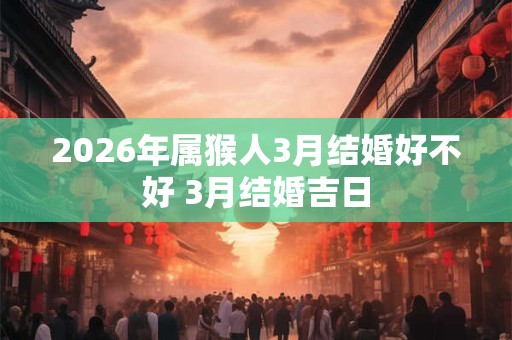 2026年属猴人3月结婚好不好 3月结婚吉日