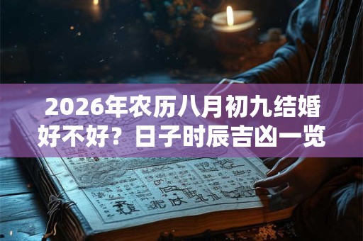 2026年农历八月初九结婚好不好？日子时辰吉凶一览！