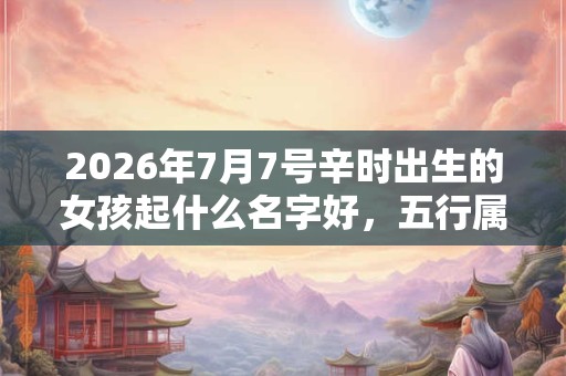 2026年7月7号辛时出生的女孩起什么名字好，五行属什么？