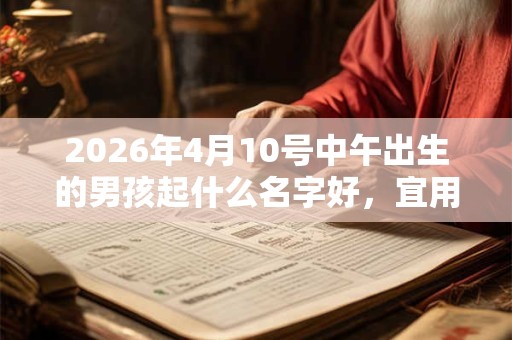 2026年4月10号中午出生的男孩起什么名字好，宜用哪些名字呢？