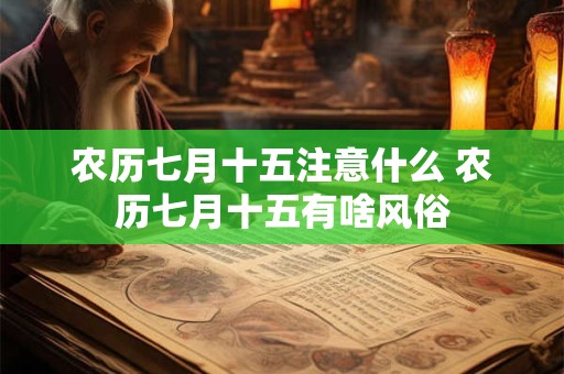 农历七月十五注意什么 农历七月十五有啥风俗