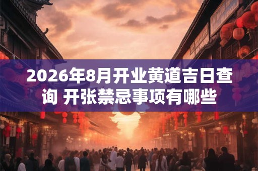 2026年8月开业黄道吉日查询 开张禁忌事项有哪些