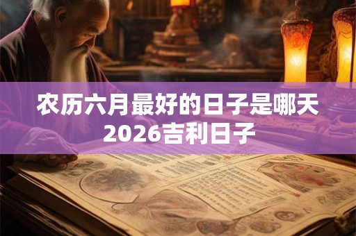 农历六月最好的日子是哪天2026吉利日子