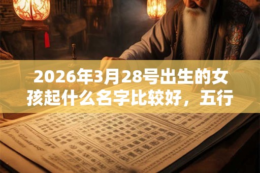 2026年3月28号出生的女孩起什么名字比较好，五行属什么