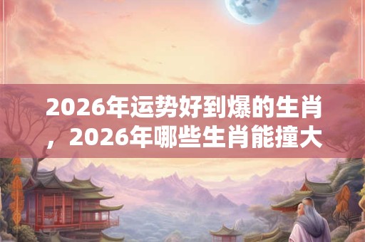 2026年运势好到爆的生肖,2026年哪些生肖能撞大运? 2026年运势好到爆的生肖,2026年哪些生肖能撞大运?