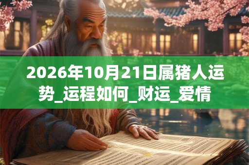 2026年10月21日属猪人运势_运程如何_财运_爱情