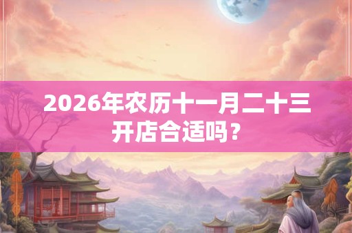 2026年农历十一月二十三开店合适吗？