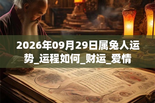 2026年09月29日属兔人运势_运程如何_财运_爱情