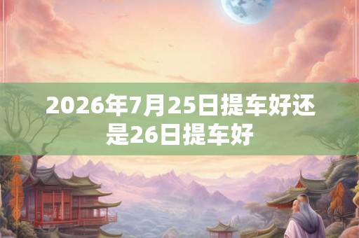 2026年7月25日提车好还是26日提车好