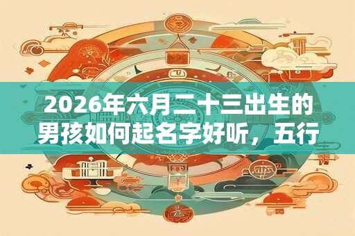 2026年六月二十三出生的男孩如何起名字好听，五行属什么