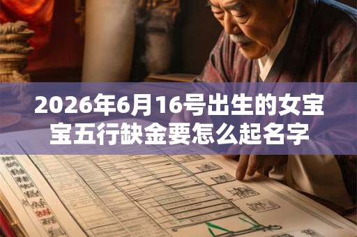 2026年6月16号出生的女宝宝五行缺金要怎么起名字
