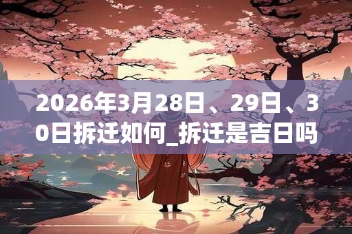 2026年3月28日、29日、30日拆迁如何_拆迁是吉日吗