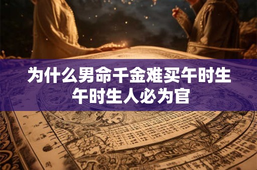 为什么男命千金难买午时生 午时生人必为官