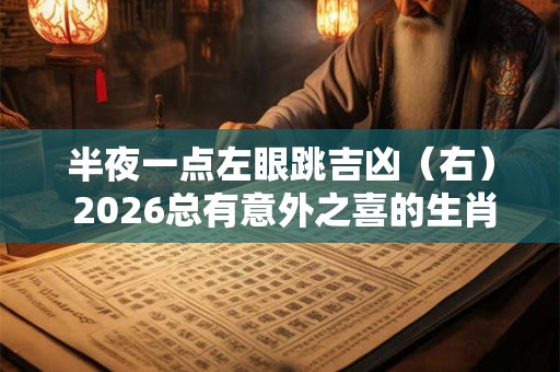 半夜一点左眼跳吉凶（右） 2026总有意外之喜的生肖
