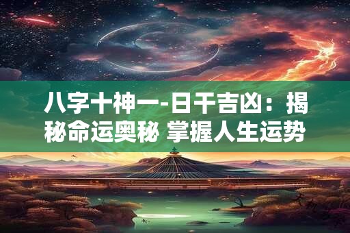 八字十神一-日干吉凶：揭秘命运奥秘 掌握人生运势！