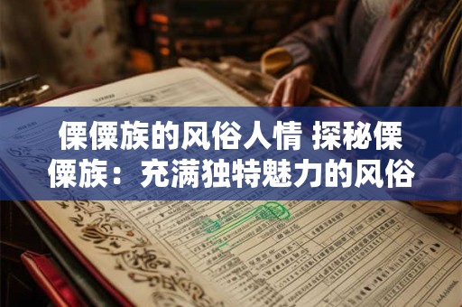 傈僳族的风俗人情 探秘傈僳族：充满独特魅力的风俗人情