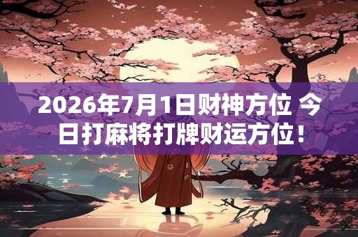2026年7月1日财神方位 今日打麻将打牌财运方位！
