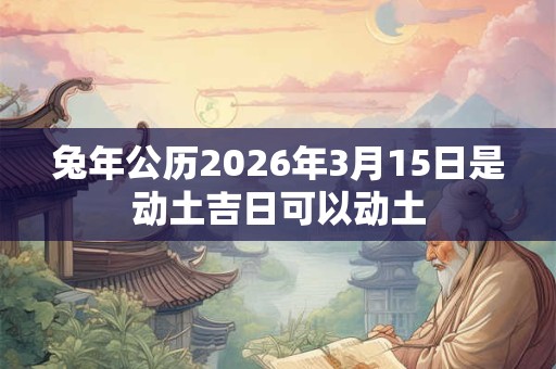 兔年公历2026年3月15日是动土吉日可以动土 兔年公历2026年3月15日是动土吉日可以动土