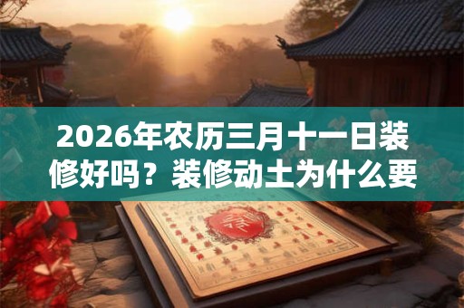 2026年农历三月十一日装修好吗?装修动土为什么要选择吉日? 2026年农历三月十一日装修好吗?装修动土为什么要选择吉日?