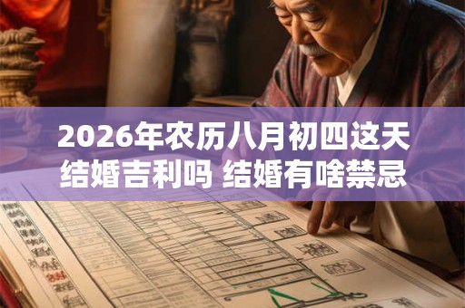 2026年农历八月初四这天结婚吉利吗 结婚有啥禁忌