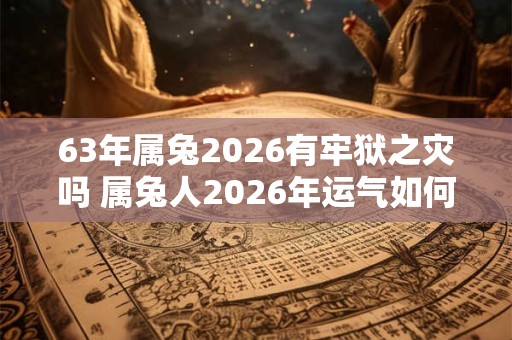 63年属兔2026有牢狱之灾吗 属兔人2026年运气如何