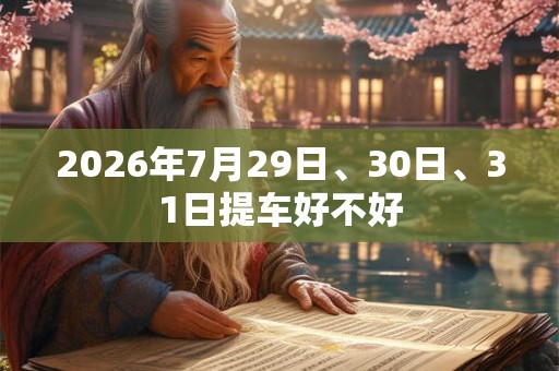 2026年7月29日、30日、31日提车好不好