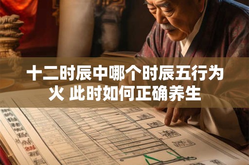 十二时辰中哪个时辰五行为火 此时如何正确养生