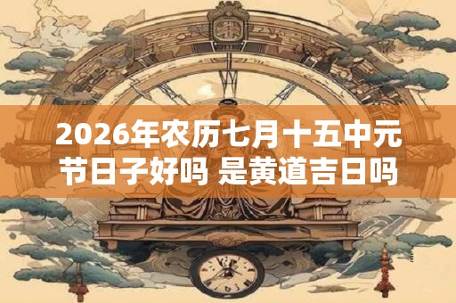 2026年农历七月十五中元节日子好吗 是黄道吉日吗