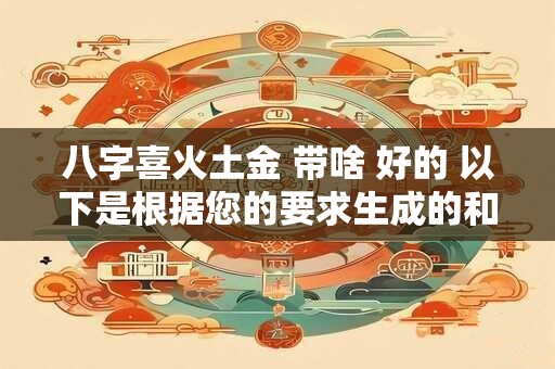 八字喜火土金 带啥 好的 以下是根据您的要求生成的和