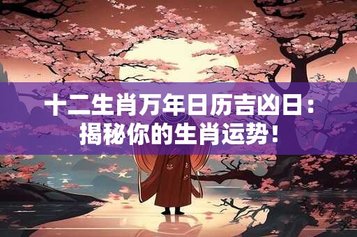 十二生肖万年日历吉凶日:揭秘你的生肖运势! 十二生肖万年日历吉凶日:揭秘你的生肖运势!