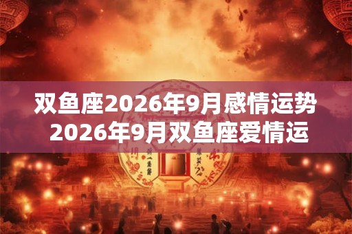 双鱼座2026年9月感情运势 2026年9月双鱼座爱情运程详解