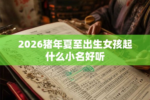 2026猪年夏至出生女孩起什么小名好听