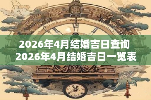 2026年4月结婚吉日查询 2026年4月结婚吉日一览表