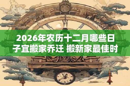 2026年农历十二月哪些日子宜搬家乔迁 搬新家最佳时机