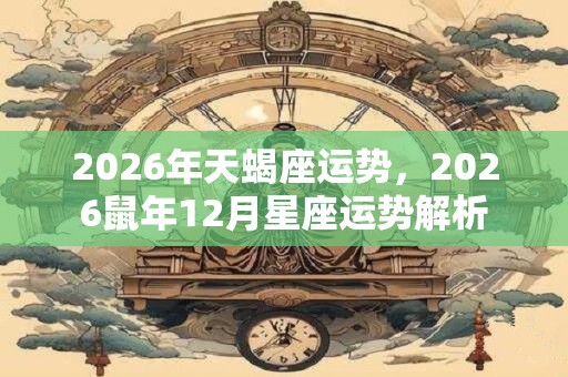 2026年天蝎座运势，2026鼠年12月星座运势解析